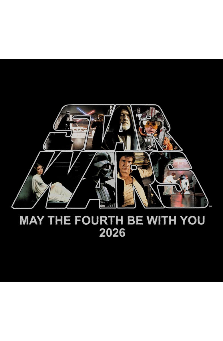 Star Wars Men's Star Wars Classic 2026 Logo Collage Graphic T-Shirt, Alternate, color, Black
