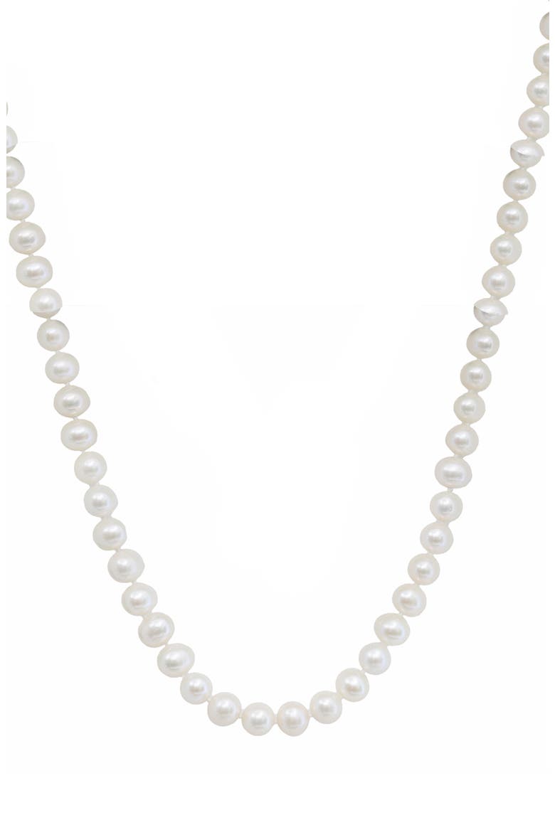 14k Gold Freshwater Cultured Pearl Necklace & Stud Earrings Set, Alternate, color, WHITE