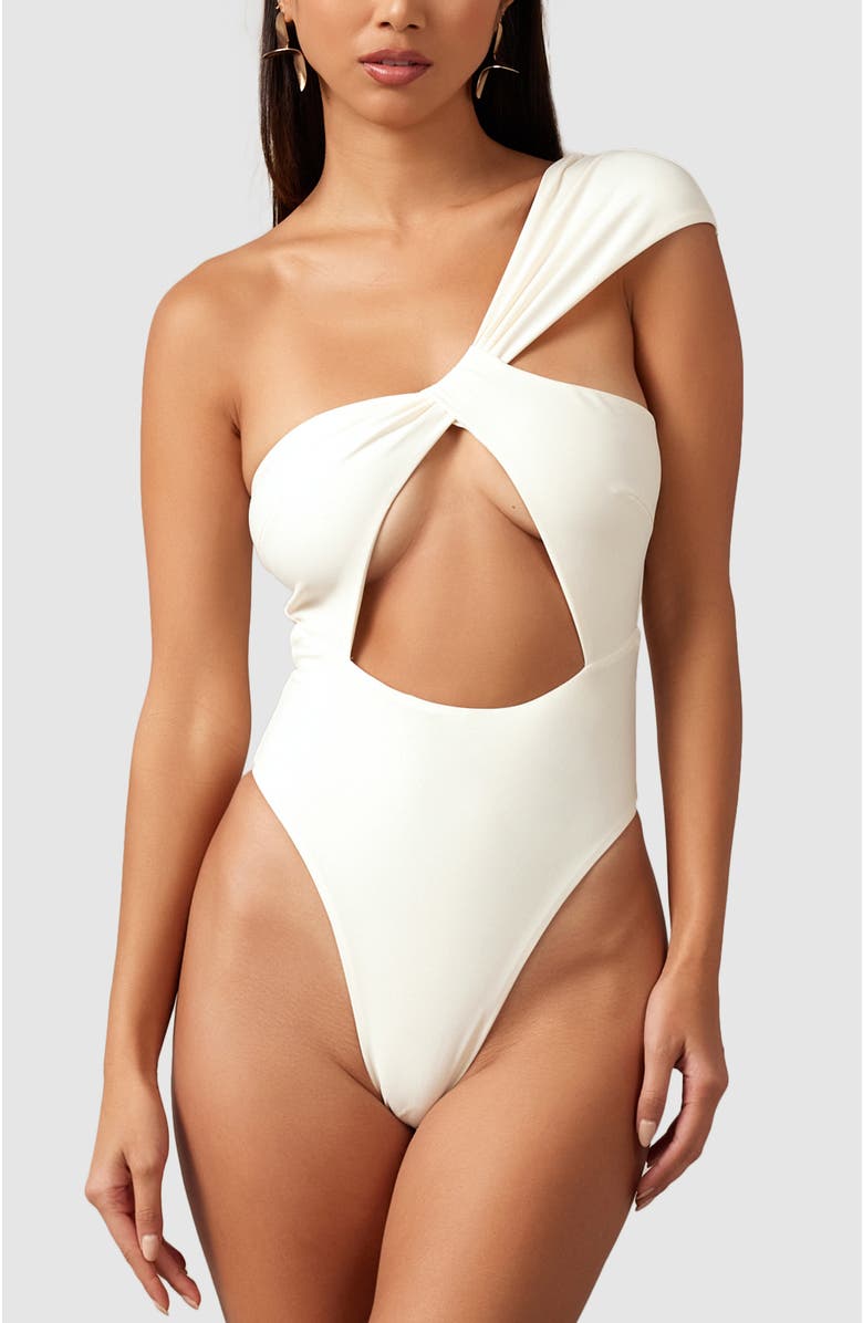 MBM Swim Aurora One-Piece Swimsuit, Main, color, Cream