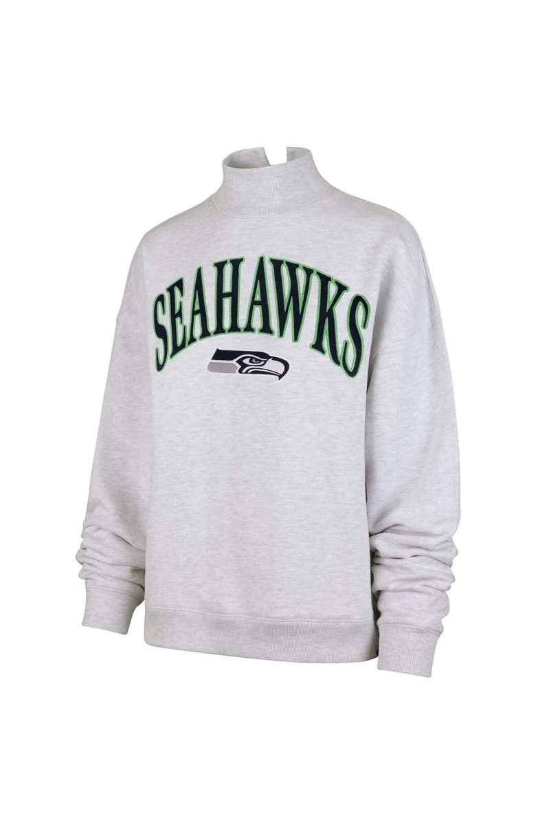 '47 Women's '47 Heather Gray Seattle Seahawks Vantage Mock Neck Pullover Sweatshirt, Alternate, color, 