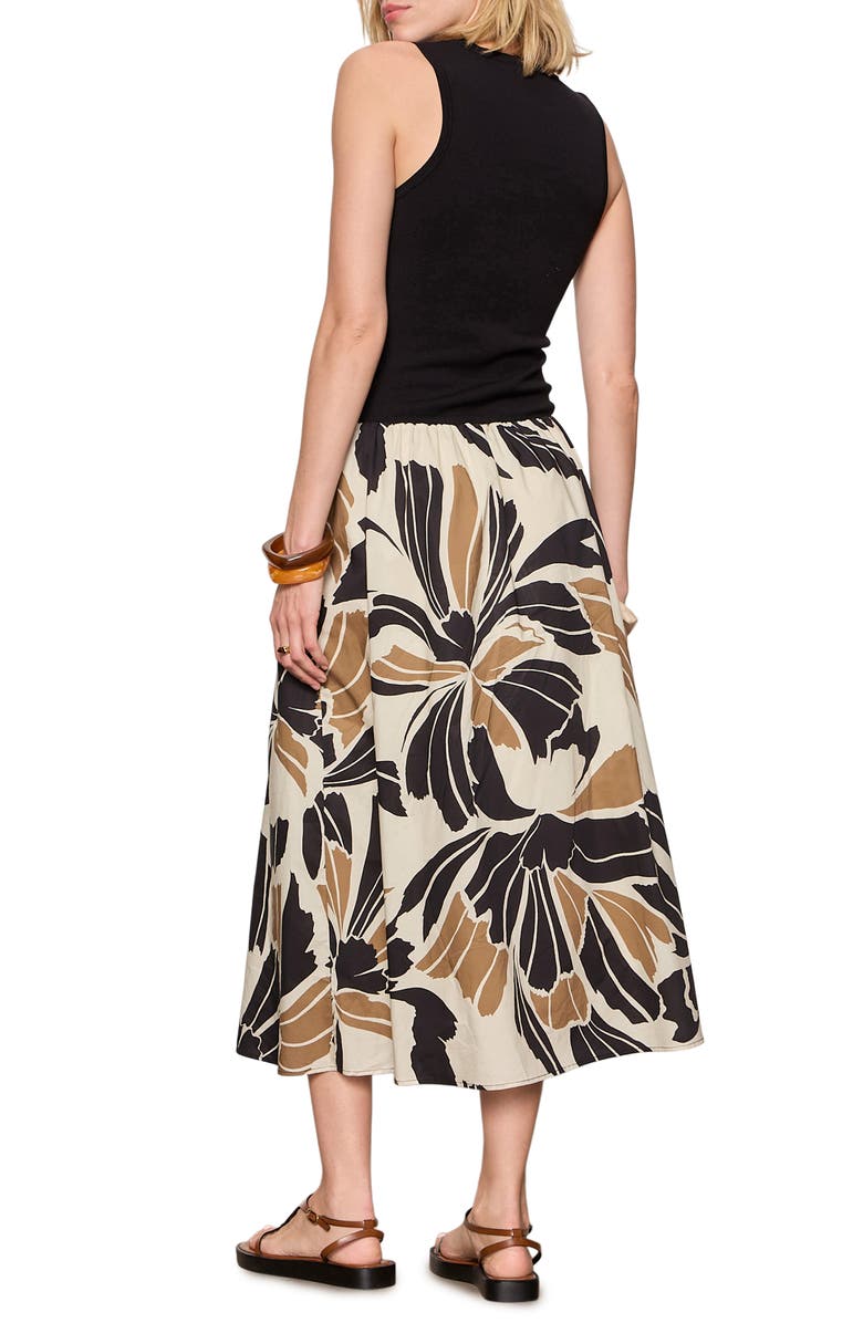 Sanctuary Sandbar Mixed Media Floral Print Midi Dress, Alternate, color, 