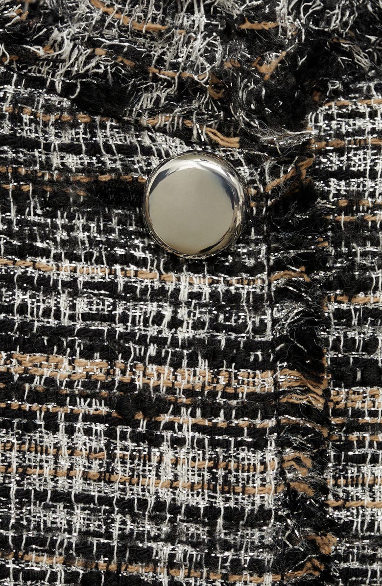 MANGO Tweed Fringe Trim Jacket, Alternate, color, 