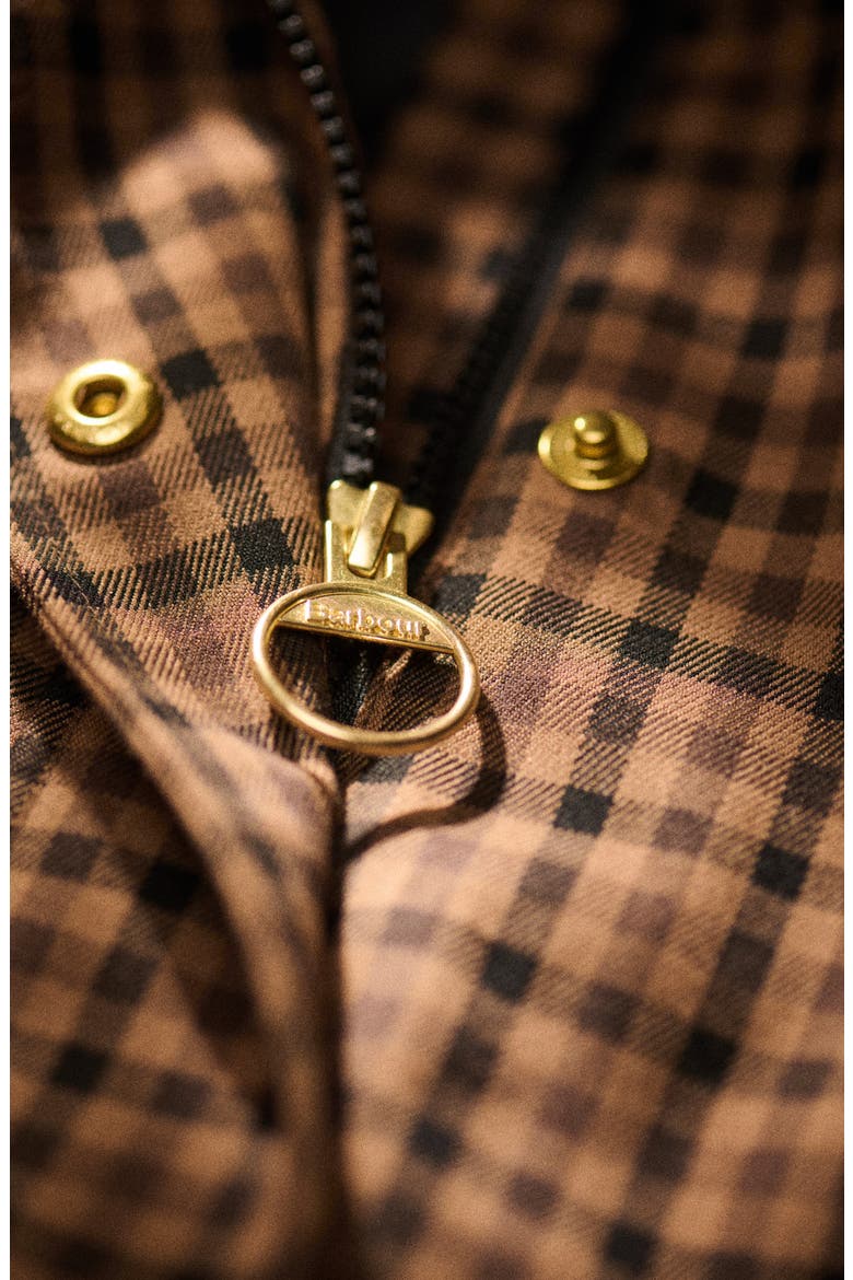 Audrey Check Showerproof Hooded Bomber Jacket, Alternate, color, VICUNA GINGHAM CHECK