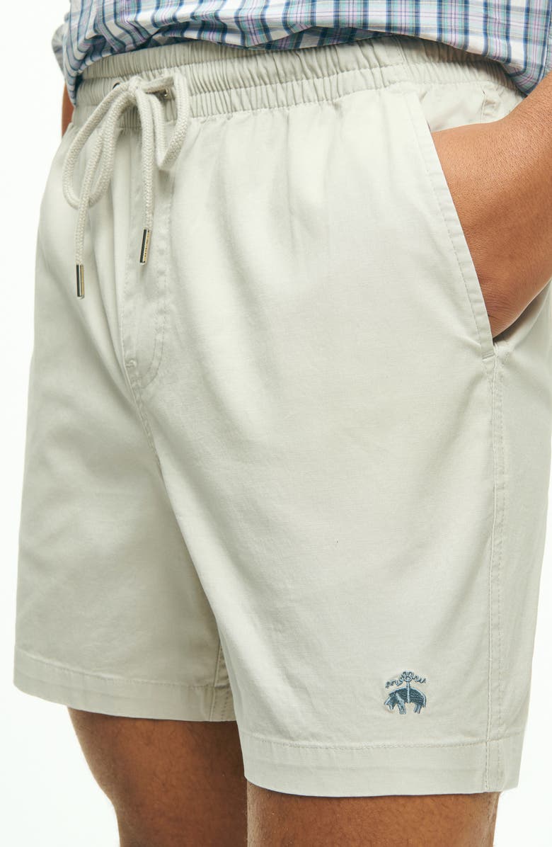 Brooks Brothers Drawstring Stretch Cotton Shorts, Alternate, color, Harbor Mist