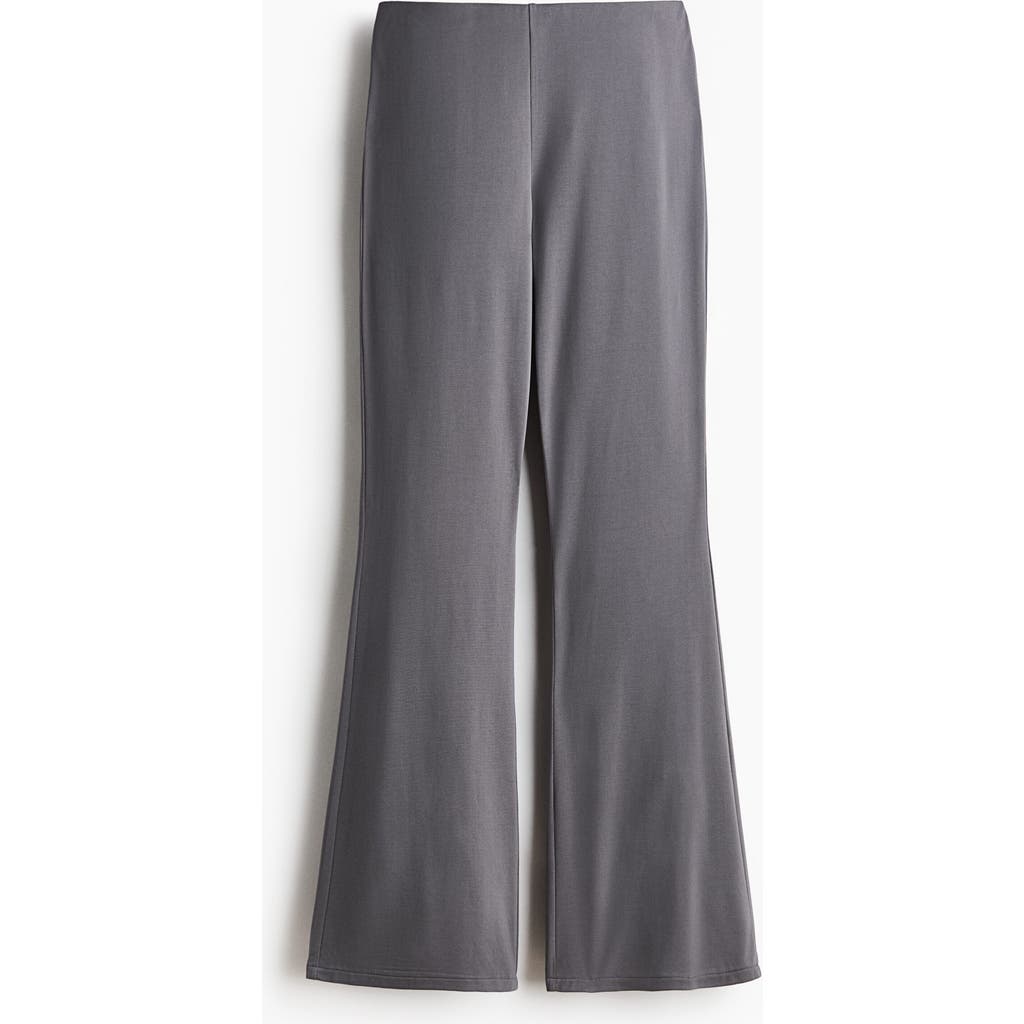 H&m Flared Modal-blend Pants In Gray
