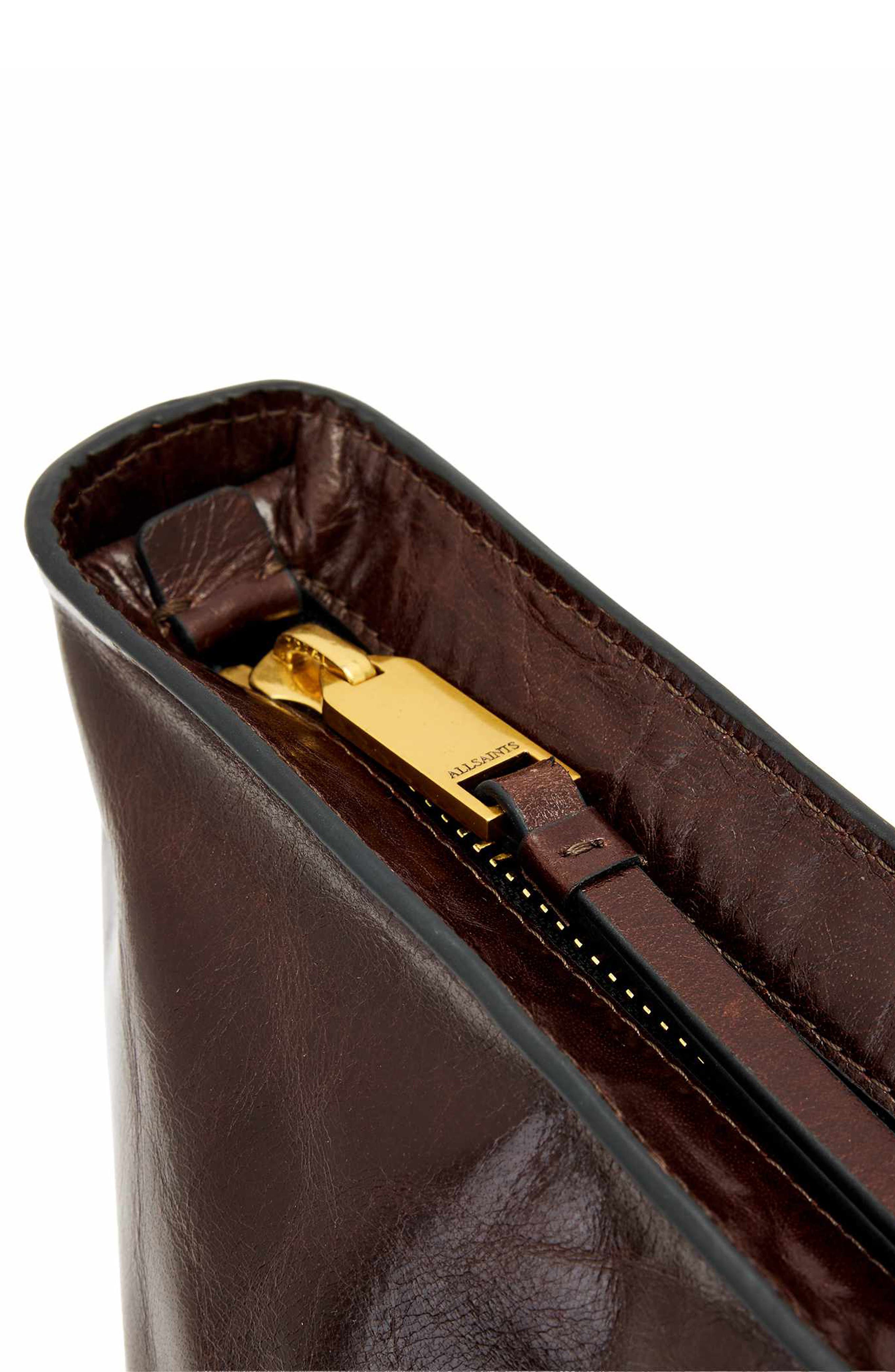 AllSaints Jean Rey Leather Tote, Alternate, color, Cognac Brown