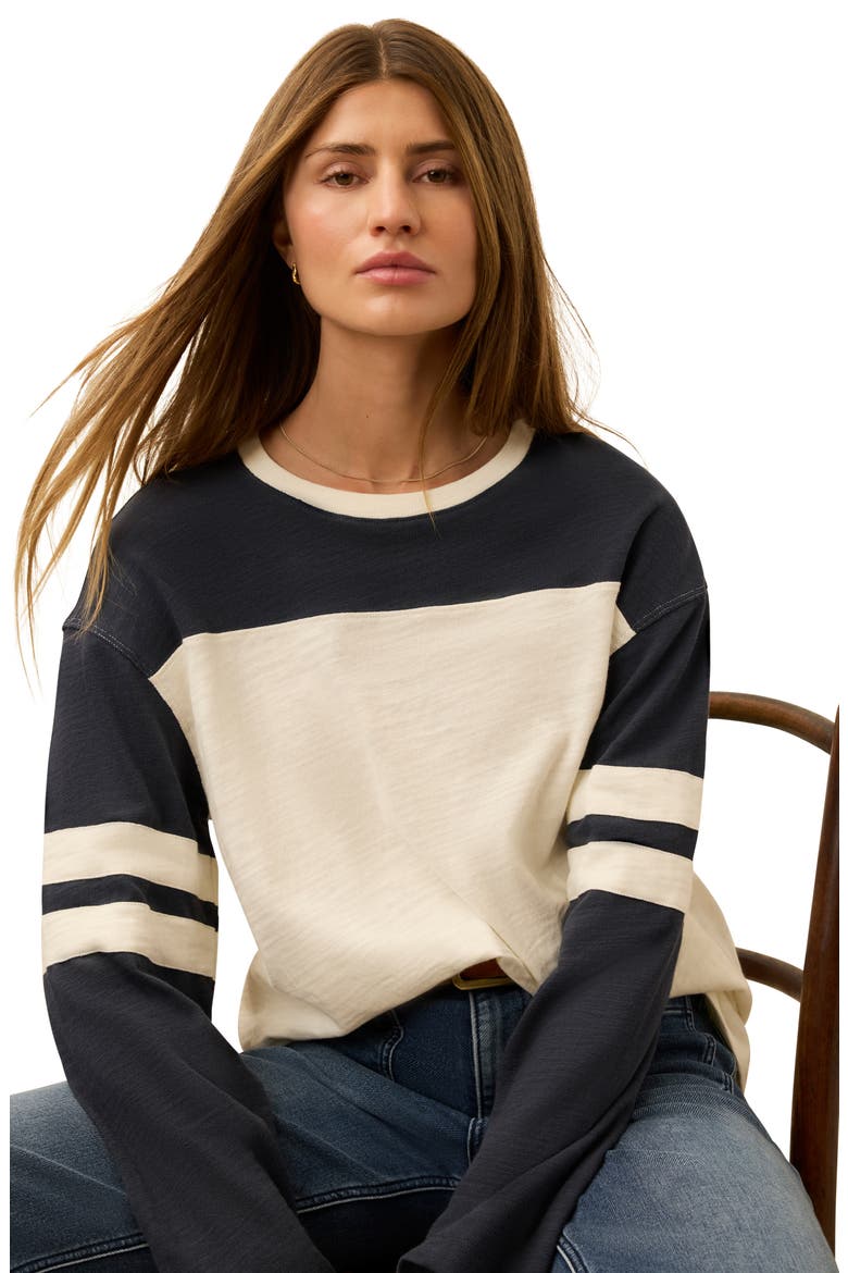 Sunwashed Varsity Long Sleeve Organic Cotton Slub T-Shirt, Alternate, color, SPELLBOUND VARSITY