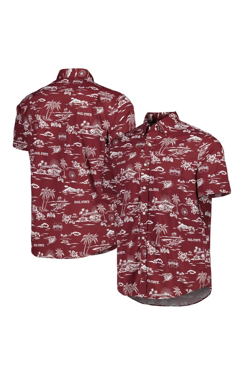 Reyn Spooner Men's Reyn Spooner Maroon Mississippi State Bulldogs Performance Button-Down Shirt, Main, color, 