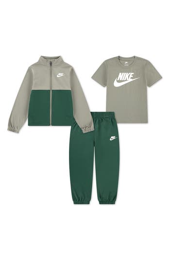 Nike Kids' Propus T-shirt, Track Jacket & Joggers Set In Green