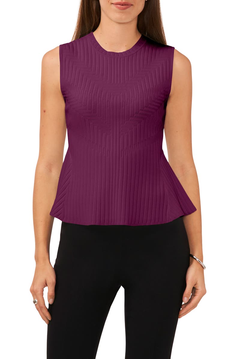 Halogen<sup>®</sup> Sleeveless Peplum Sweater, Main, color, Purple