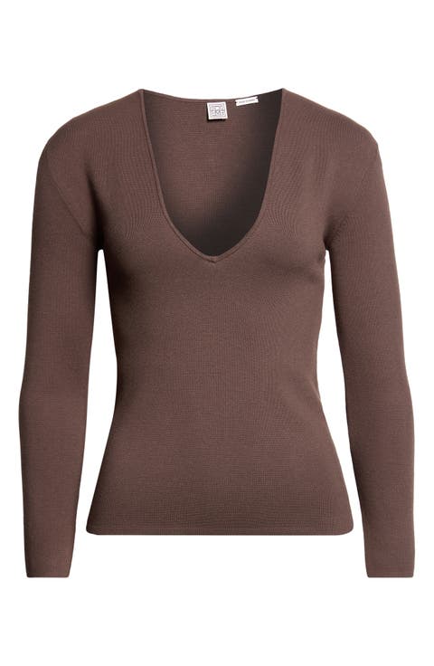 Compact Knit V-Neck Sweater