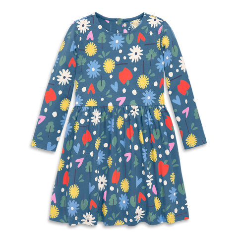 Kids Long Sleeve Rib Perfect Pocket Dress