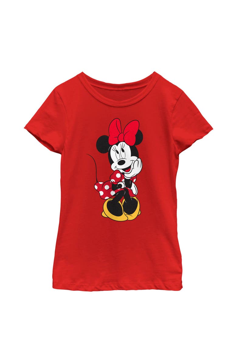 Minnie Mouse Girl's Minnie Mouse Adorable Pose Graphic T-Shirt, Main, color, Red