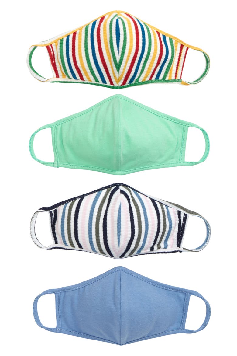 Assorted 4-Pack Kids' Face Masks, Main, color, STRIPE PACK