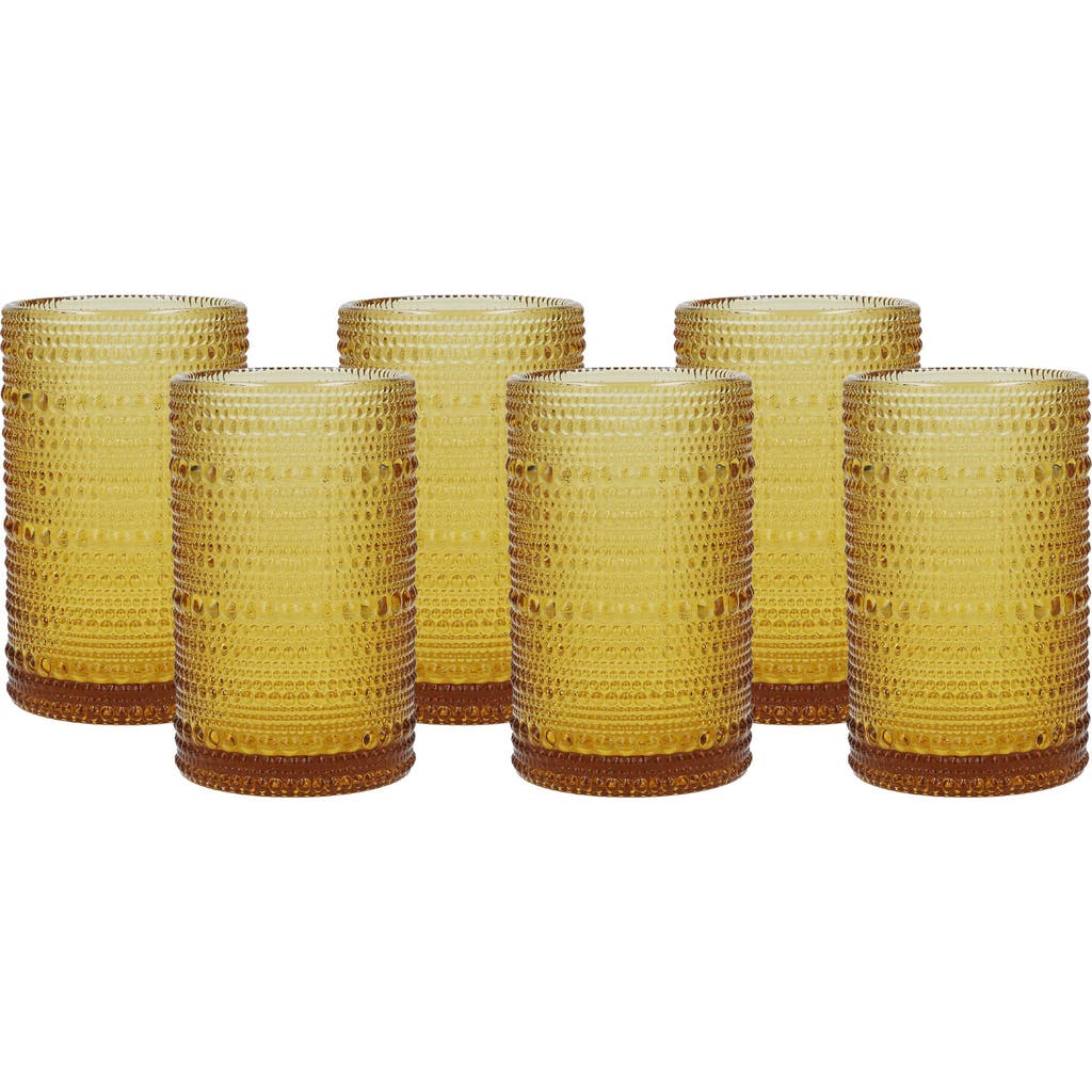 Fortessa Jupiter Set Of 6 Iced Beverage Glasses In Amber