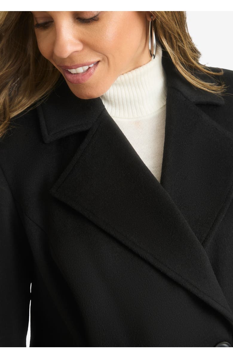 Jessica London Trapeze Wool-Blend Coat, Alternate, color, Black