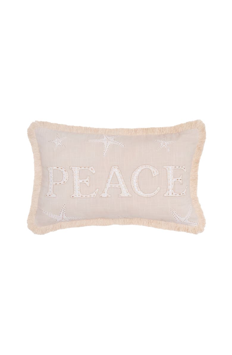 C&F Home Gold Coast Peace Throw Pillow, 14" x 22", Main, color, Beige