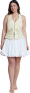 ELOQUII Striped Bubble Mini Skirt