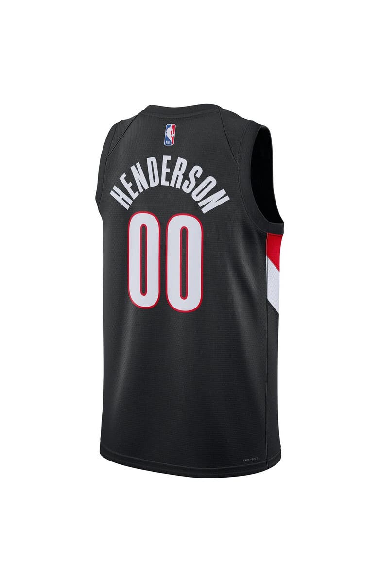 Nike Unisex Nike Scoot Henderson Black Portland Trail Blazers Swingman Jersey - Icon Edition, Alternate, color, 