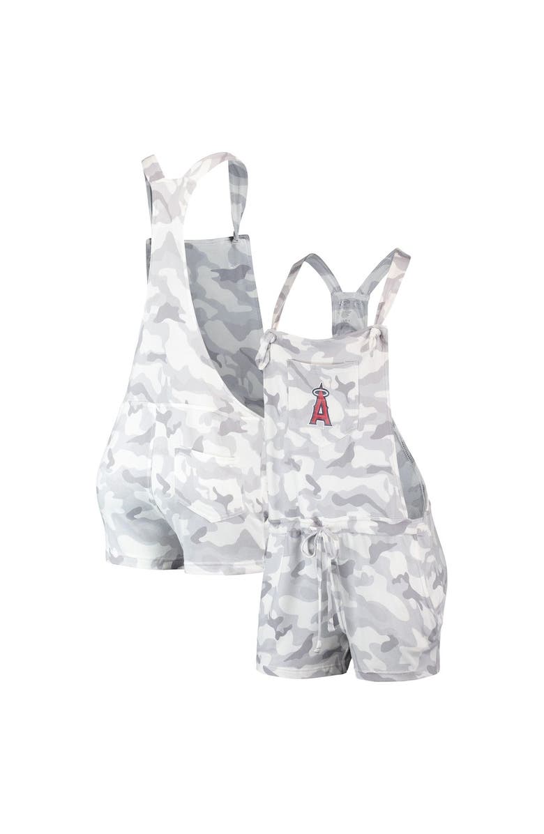 CONCEPTS SPORT Women's Concepts Sport Gray Los Angeles Angels Camo Romper Overalls, Main, color,