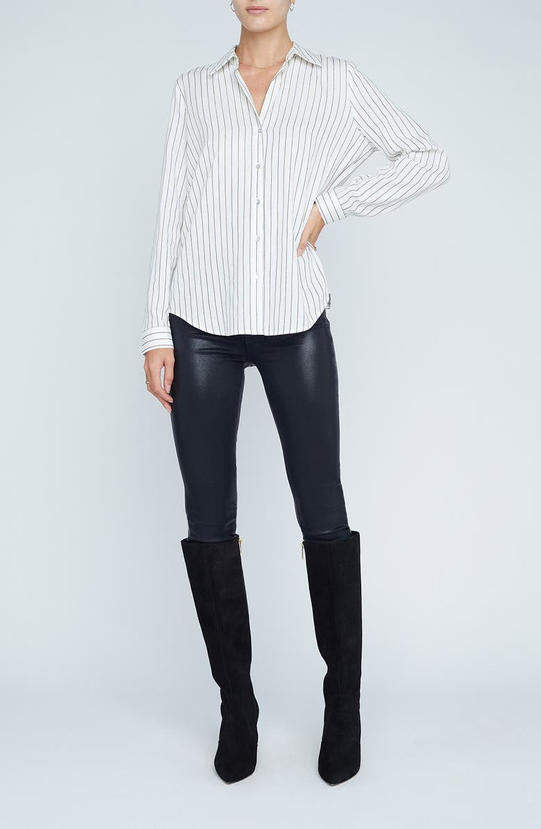 L'AGENCE Nina Stripe Button-Up Shirt, Alternate, color, 