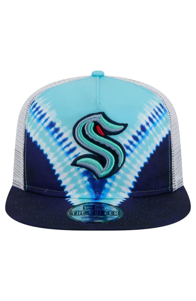 New Era Men's New Era  Navy/Light Blue Seattle Kraken Throwback V-Dye Adjustable Golfer Hat, Alternate, color, Navy