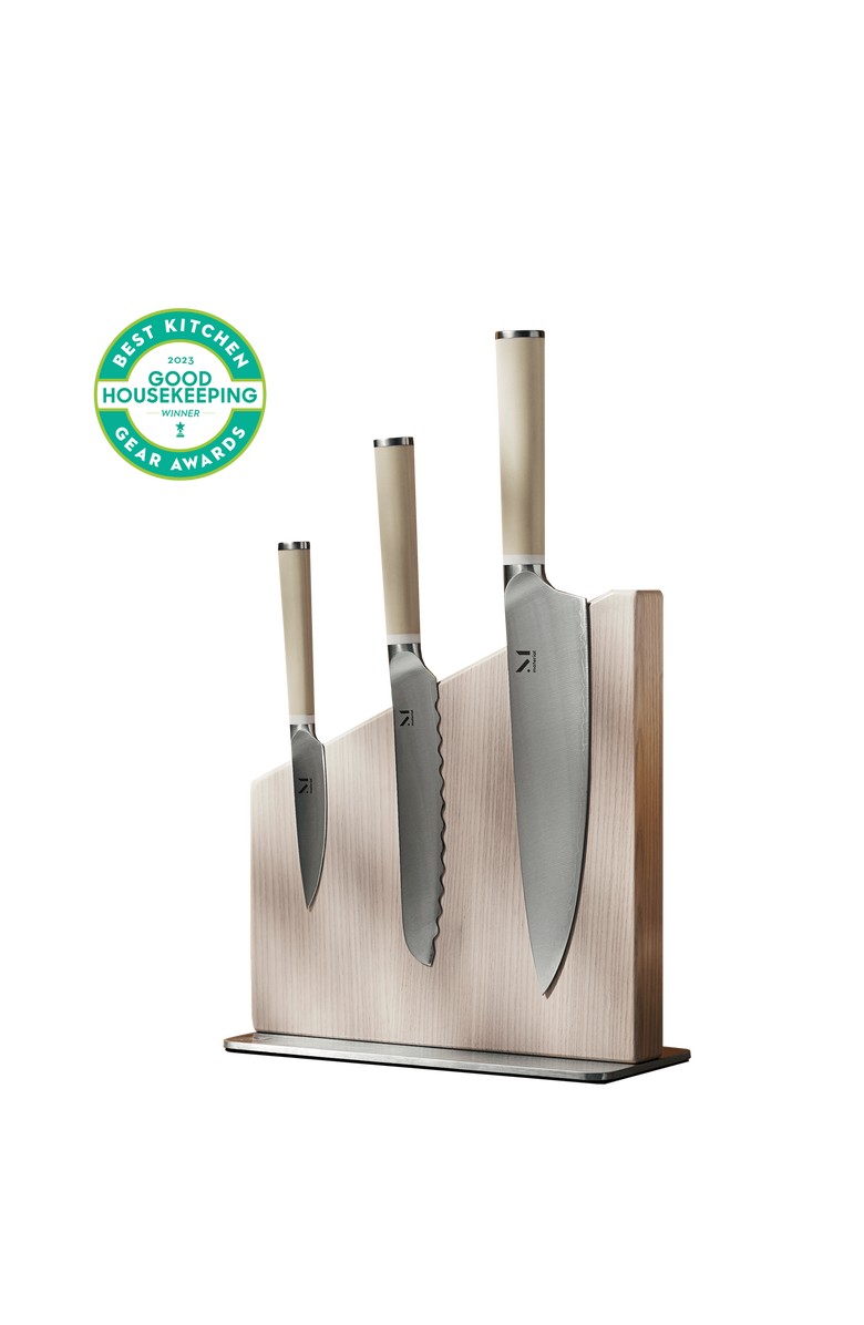 MATERIAL The Knives and Stand Set, Alternate, color, White Ash / Almost Black