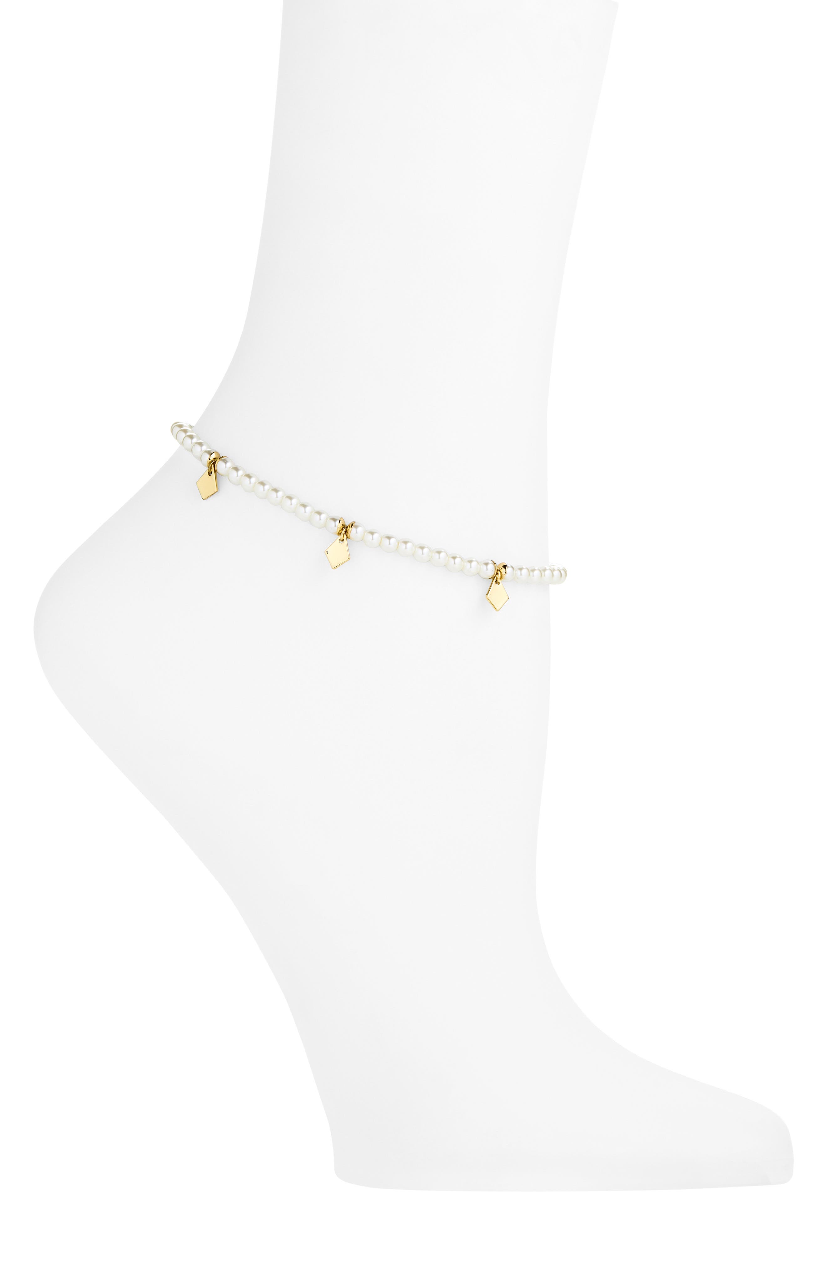Demi-Fine Faux Pearl Anklet