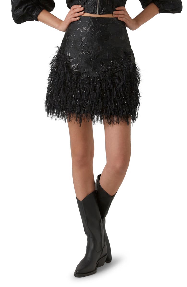 VERO MODA Susse High Waist Fringe Metallic Skirt, Main, color, 