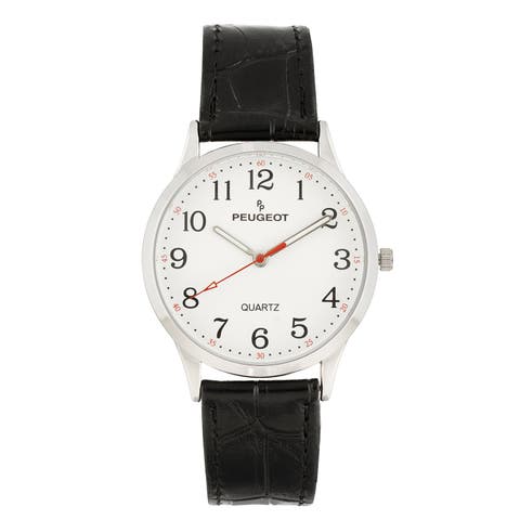 Easy Read Large Face Leather Watch- 40MM