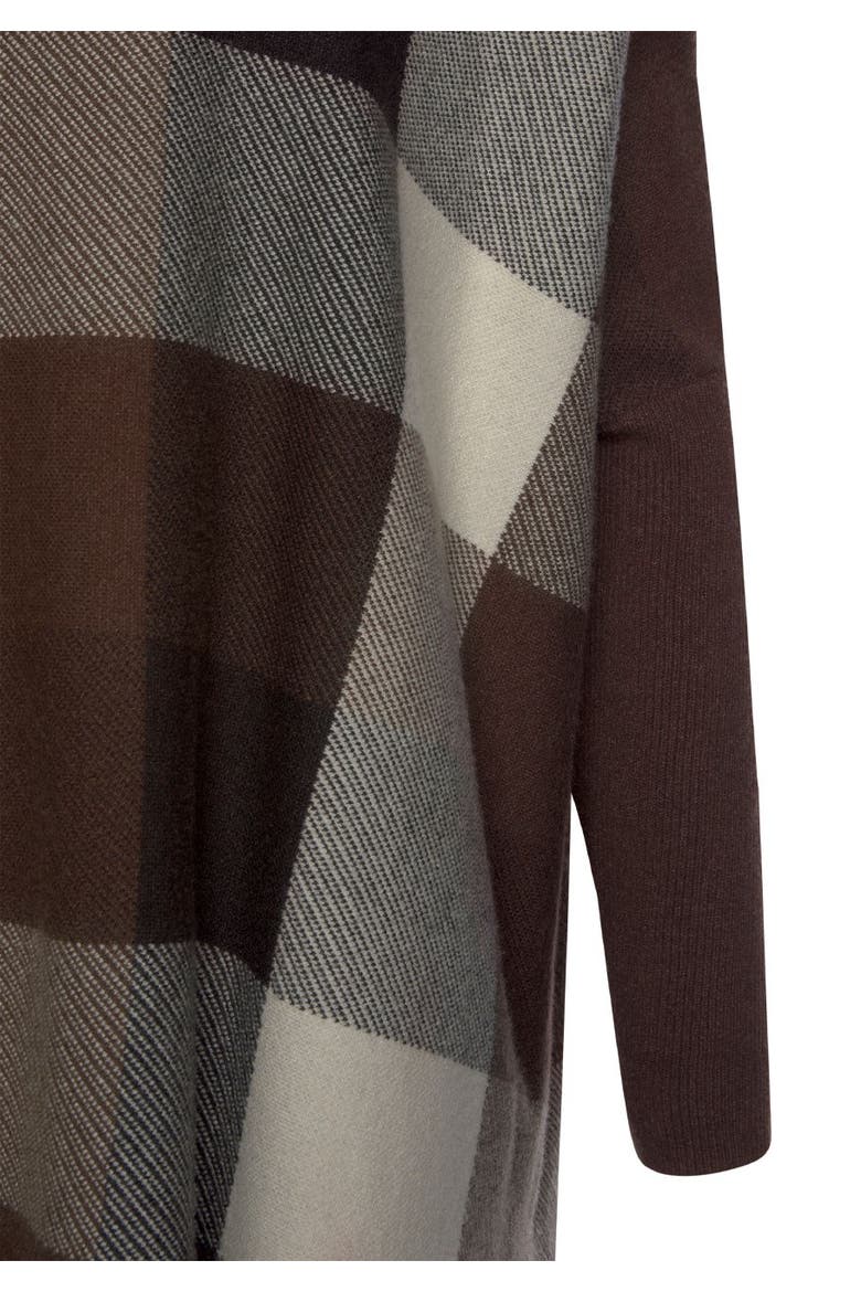 Checked Oversized Sweater, Alternate, color, Brown Multi
