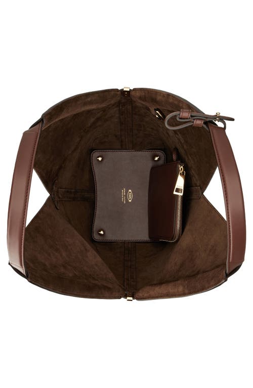 Tod's Small Sacca Leather Bucket Bag In Mogano