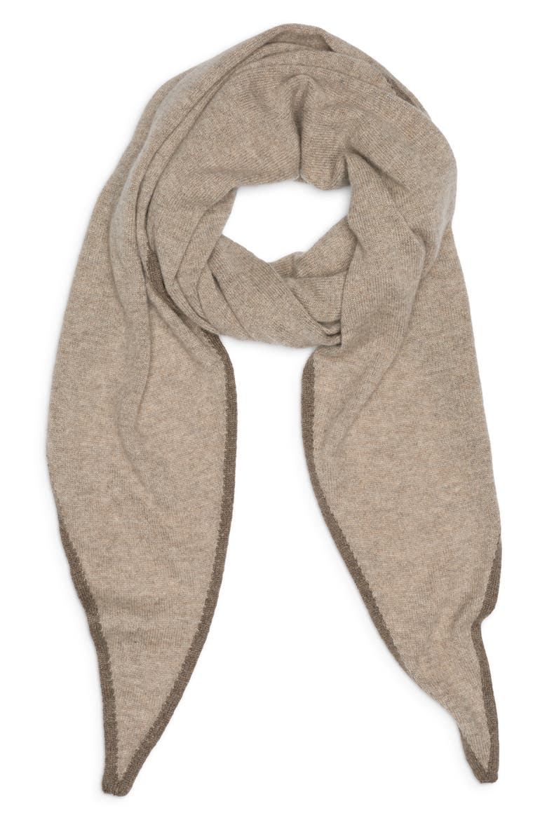 Gauzy Cashmere Fringe Scarf, Main, color, PEBBLE/ HEATHCOT