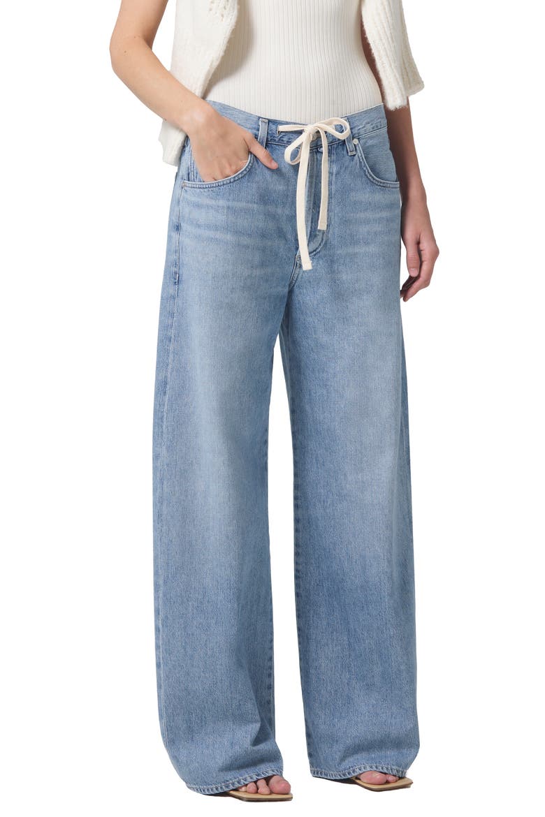 Brynn Wide Leg Organic Cotton Trouser Jeans, Main, color, BLUE LACE LT I