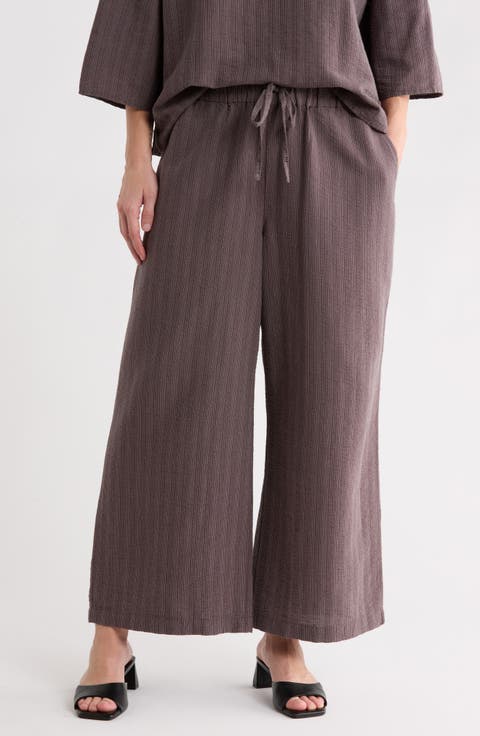 Wide Leg Crop Organic Cotton Blend Pants