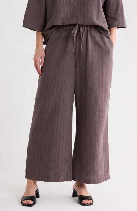 Wide Leg Crop Organic Cotton Blend Pants