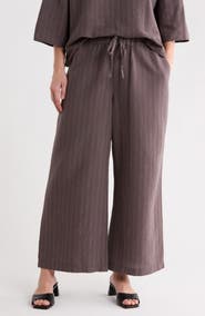 Eileen Fisher Wide Leg Crop Organic Cotton Blend Pants