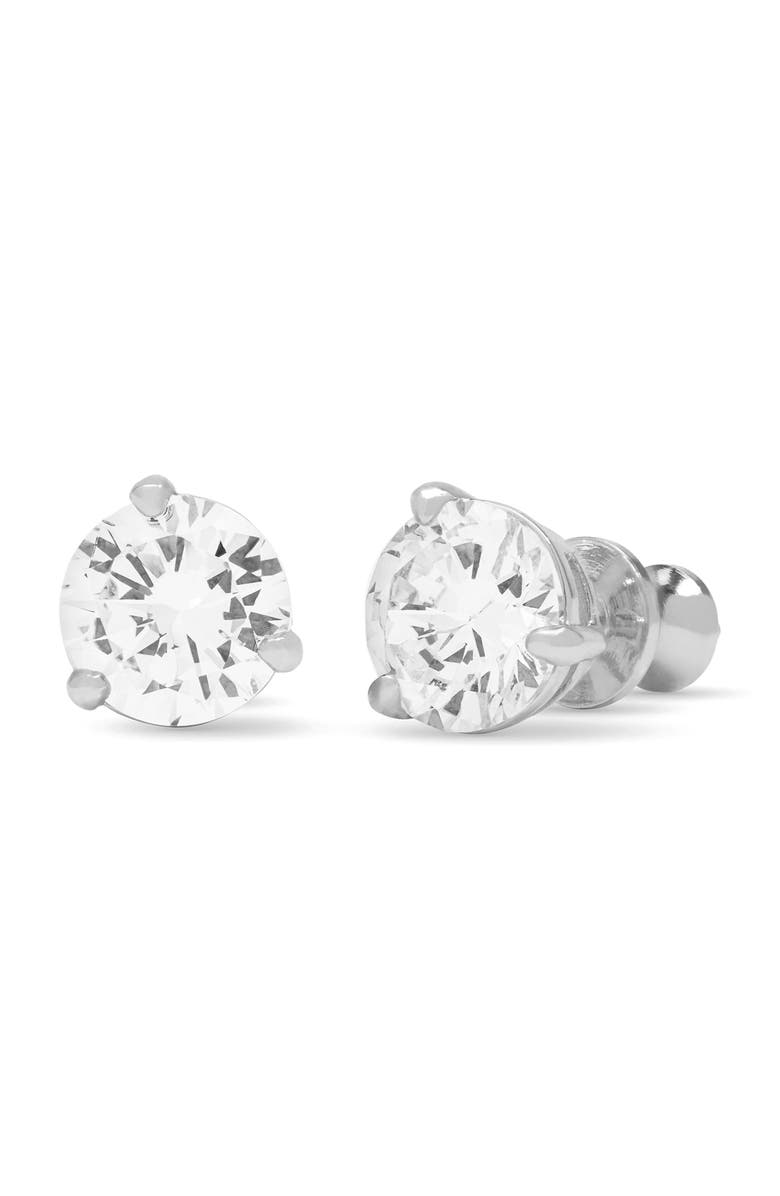 Melinda Maria Not Your Basic Stud Earrings, Main, color, Silver-White