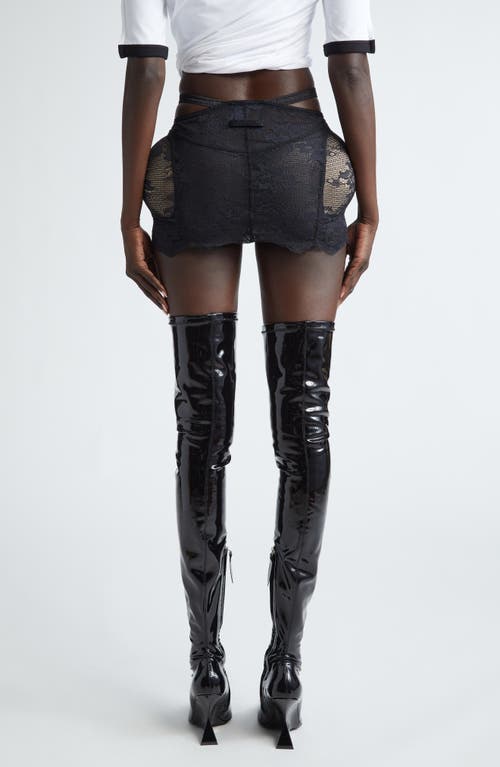 Jean Paul Gaultier Padded Lace Miniskirt In Black
