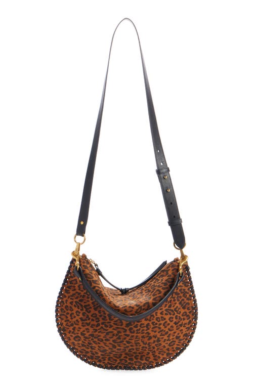 Isabel Marant Oskan Leopard Spot Suede Shoulder Bag In Brown