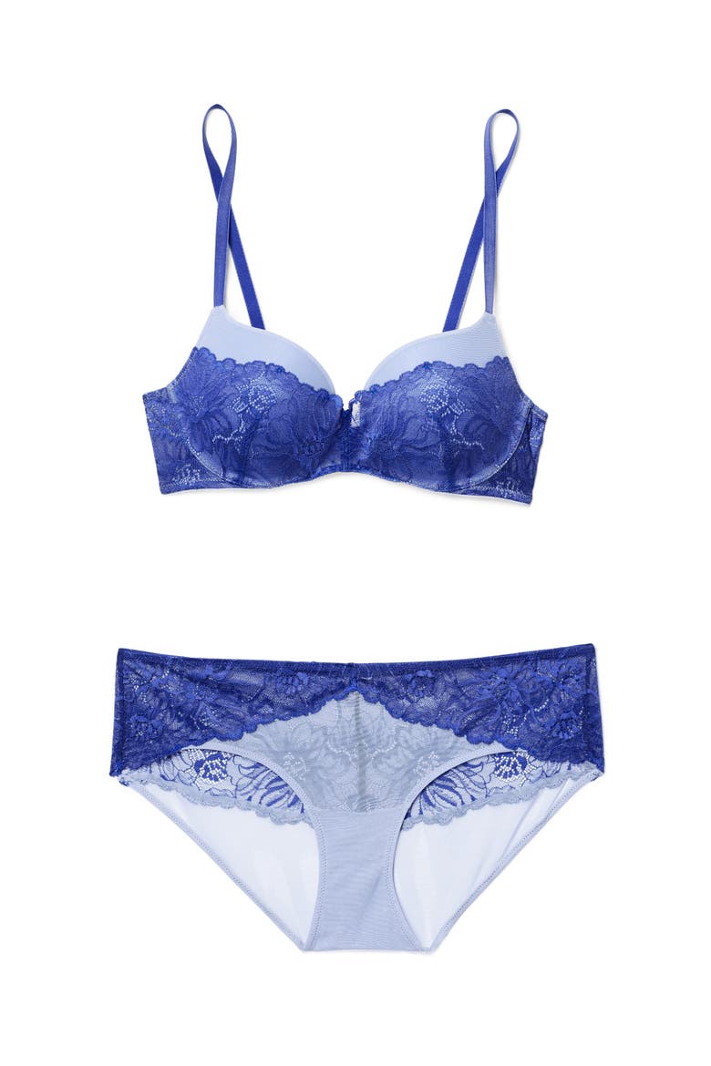 Cyla Push Up Plunge Bra, Alternate, color, Dark blue