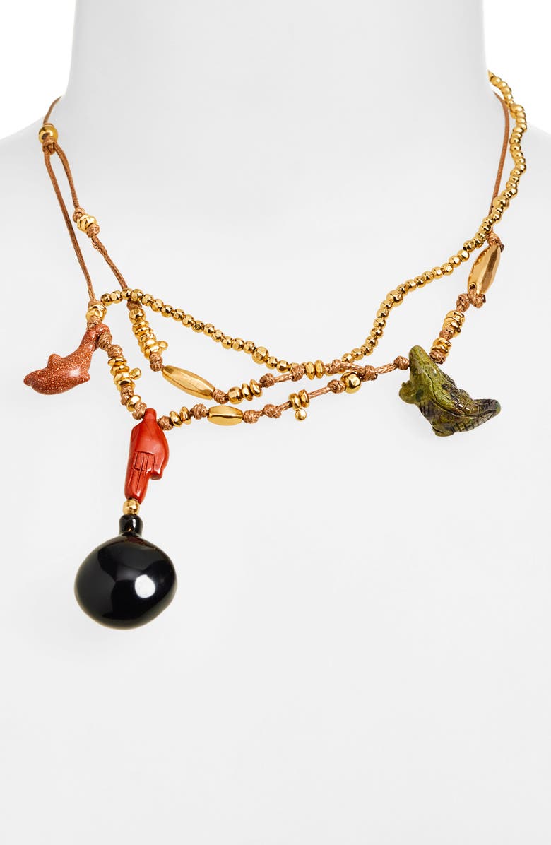 Zimmermann Solara Necklace, Alternate, color, Antique Gold/ Multi