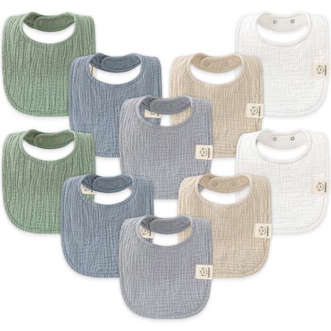 10 Pack Lyra Muslin Drool Bibs