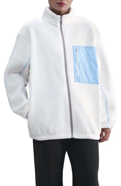 Sportswear Textured Fleece Graphic Zip-Up Jacket