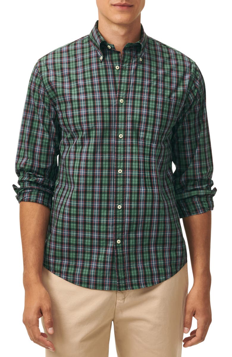 Brooks Brothers Friday Poplin Plaid Cotton Oxford Cloth Button-Down Shirt, Main, color, 