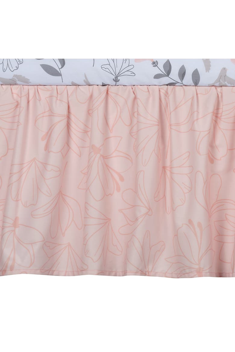 Petals Sateen Cotton Floral 3-Piece Baby Crib Bedding Set, Alternate, color, Gray