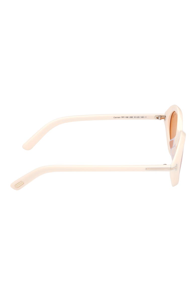51mm Oval Sunglasses, Alternate, color, IVORY / BROWN