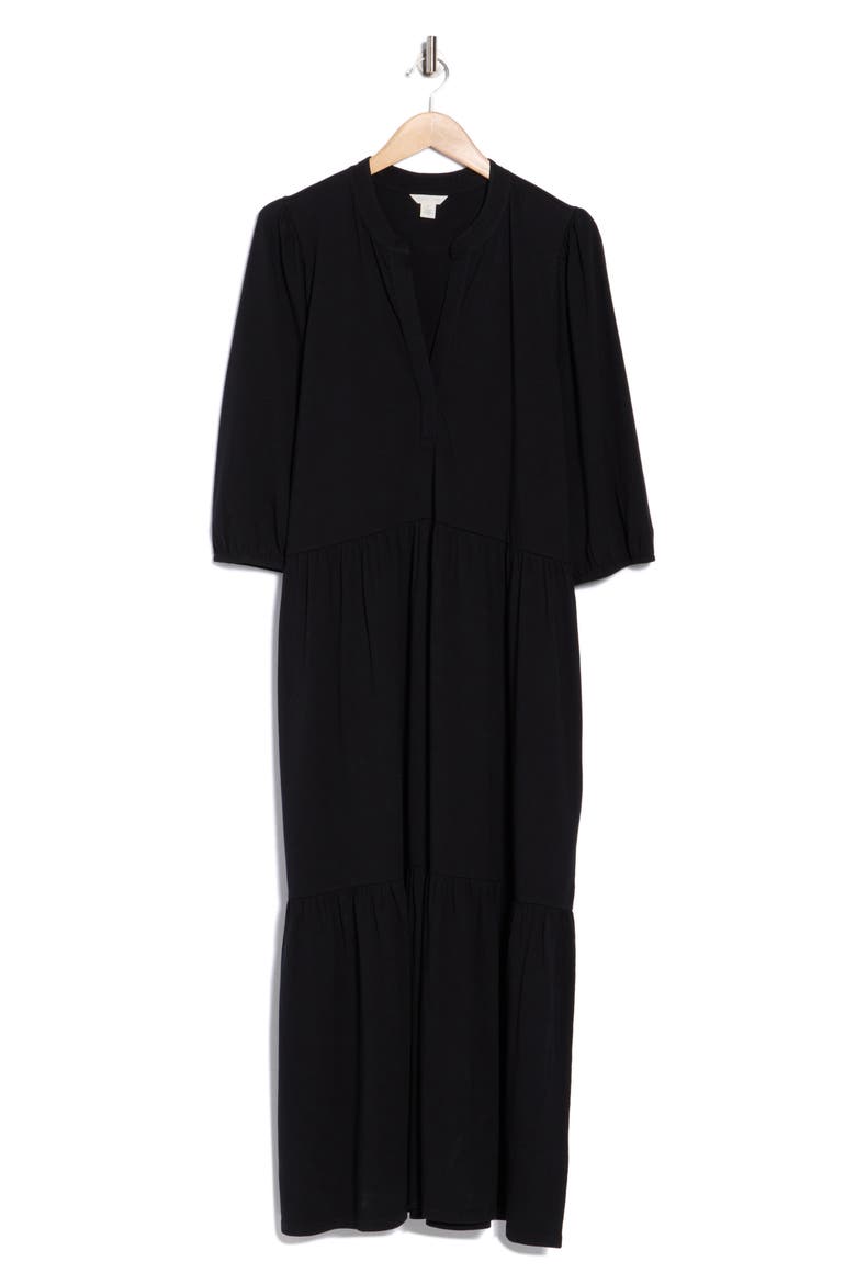 Knit Maxi Dress, Alternate, color, BLACK