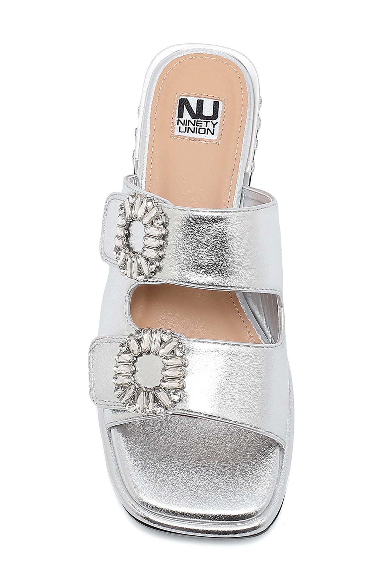 Resort Rhinestone Slide Sandal, Alternate, color, SILVER