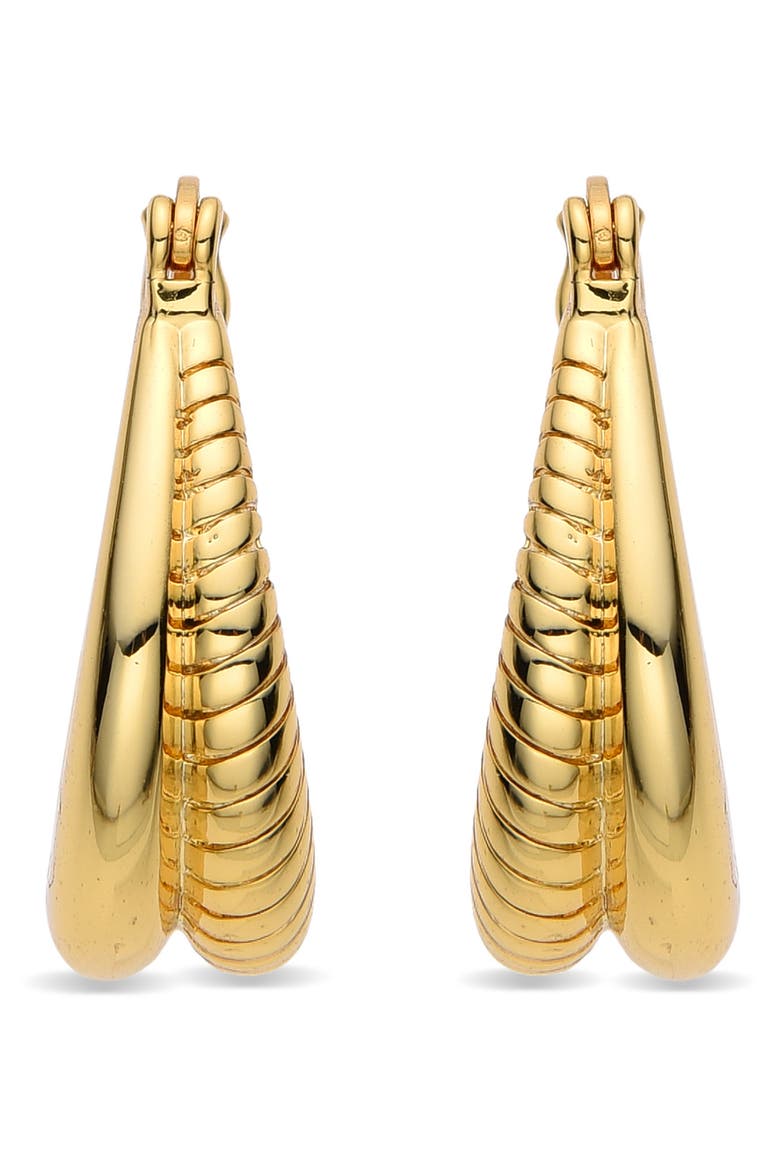 Lily Hoop Drop Earrings, Alternate, color, GOLD